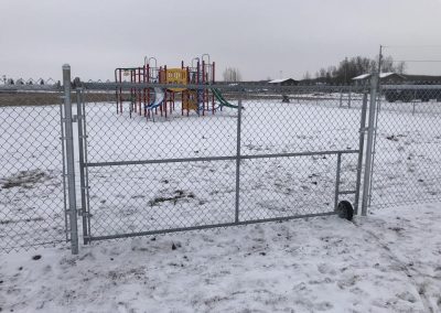 chainlink gate in snow